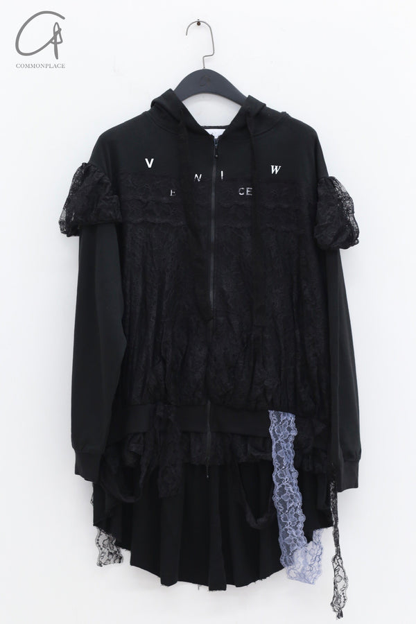 VeniceW 24 spring and summer lace loose hoodie 2HD black